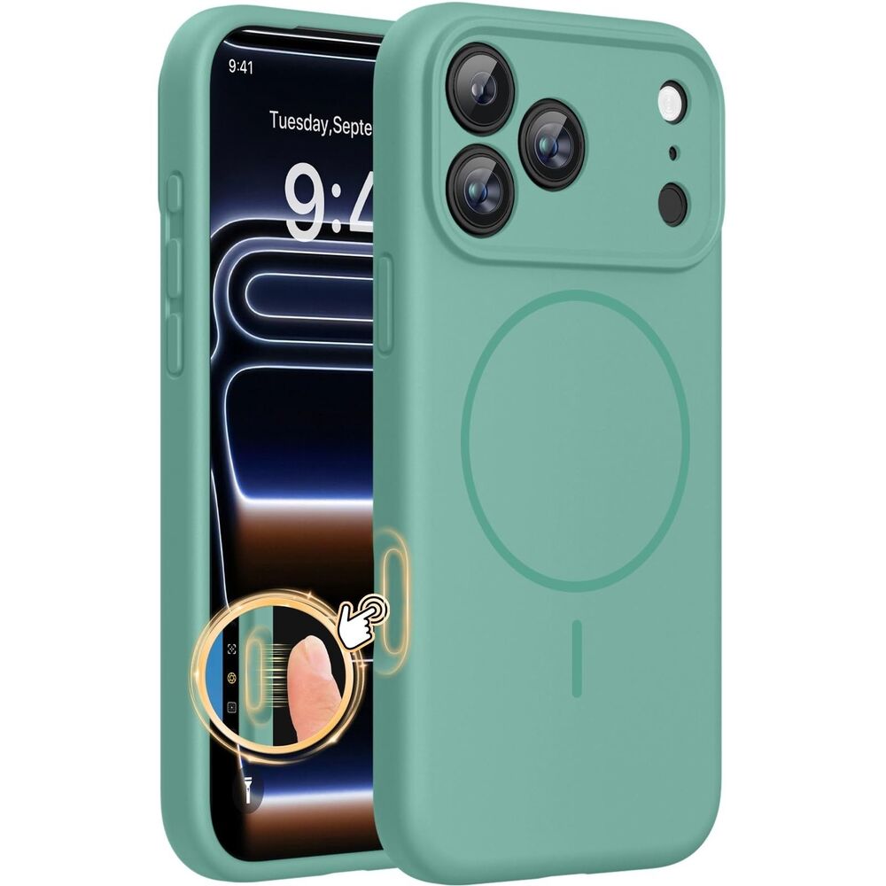 Miracase Magnetic for iPhone 17 Pro Case, Compatible w/MagSafe Midnight Green